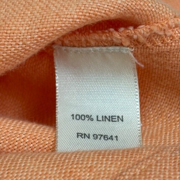 J Jill Peach Linen Trucker Inspired Button Up Jacket - Picture 5 of 8